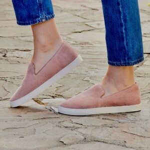 Birdies Pink Corduroy Slip-On Shoes